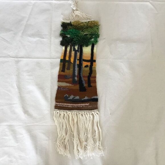 OOAK handmade woven wall hanging forest woods - Picture 5 of 8